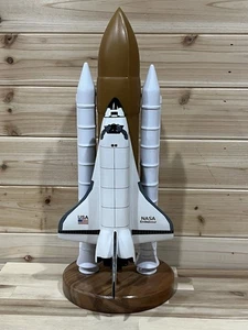 Hand Crafted Wood NASA Space Shuttle Endeavour 16” Table Top Model NEW Damaged - Picture 1 of 9