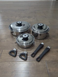 Ultra Vita Craft Vita Vent Stainless Magnetic Steel 4, 3 & 1 Qt Pot Set w/ Lids - Picture 1 of 12