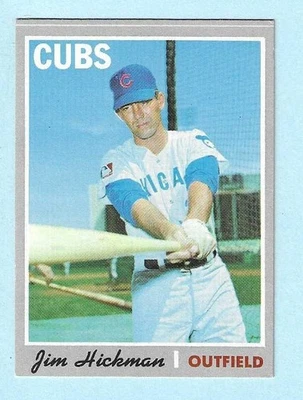 1970 Topps #612 Jim Hickman Chicago Cubs Near Mint COMPLETE SETBREAK - Image 1 of 2