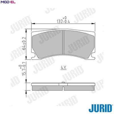 BRAKE PAD SET DISC BRAKE 573372J FOR JAGUAR RG 3.6L AJ8FT/SV8TS 4.2L 8cyl XK - Imagem 1 de 4