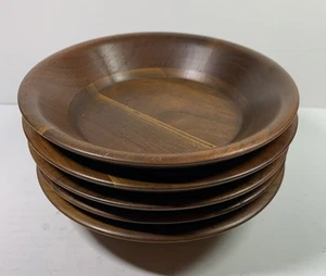 5 Ozark Treasures Salad Bowls Wood Walnut Dish Made In Missouri USA 7" - Picture 1 of 13