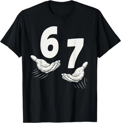 Camiseta divertida Six Seven 67 niños adolescentes niños hombres 6-7 manos memes, camiseta unisex Foto 1 de 4