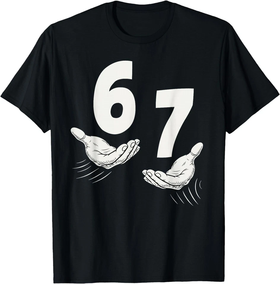 Camiseta divertida Six Seven 67 niños adolescentes niños hombres 6-7 manos memes, camiseta unisex Foto 1 de 4