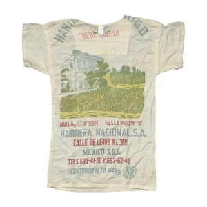 Vintage Harinera Nacional Shirt Tagged L Flour Sack Graphic Advertising Mexico - Picture 1 of 7