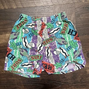 Vintage Kids Speed Limit Fish Funky AOP Surf Skate Elastic Pull On Retro Short 5 - Bild 1 von 7
