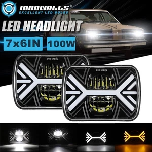 For Toyota 1995-1997 Tacoma 1982-1995 Pickup Pair 7x6" 100W LED Headlights Hi/Lo - Picture 1 of 11