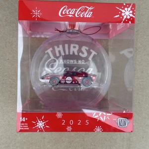 2025 M2 MACHINES COCA COLA CHRISTMAS ORNAMENT 1966 FORD GT40 MKII NEW - Picture 1 of 5