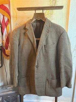 Abrigo deportivo vintage de tweed marrón años 50 para hombre 44 S Foto 1 de 4