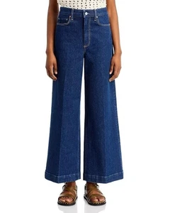 Jeans PAIGE donna taglia 26 Harper vita alta gamba larga jeans alla caviglia in blu casa - Foto 1 di 24