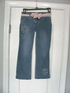 Circo Bootcut Adjustable Waist Embellished Stretch Denim Jeans Size 7 w/Sash - Picture 1 of 9