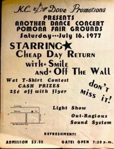 70er Jahre Rockkonzert Flyer: Cheap Day Return, Smile, Off The Wall - Bild 1 von 1