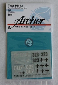 Archer 1/48 German Tiger I Tank Markings WWII Mix No.2 (3 tanks) [Decal] AR49003 - Picture 1 of 1