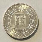 1972 Dominican Republic Central Bank Silver Peso Uncirculated