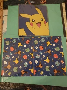 New (2) Pokemon Characters 2 Pocket Folder Portfolio and 1 Inch Binder - Picture 1 of 5
