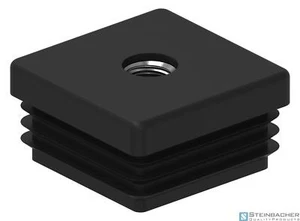 Tappo in plastica per tubo quadrato 40x40mm, spessore parete 2,0mm, filettatura - Foto 1 di 4