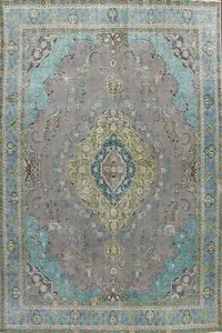 Antique Floral Gray Traditional Area Rug Evenly Low Pile Hand-knotted Wool 9x13 - Picture 1 of 12
