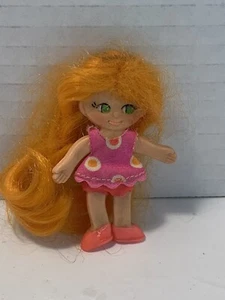 Vintage Flatsy Doll 2.5 Inches Tall With Red Hair And Pink Clothes GC - Picture 1 of 5