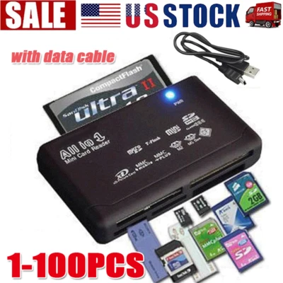 Memory Card Reader Mini 26-IN-1 USB 2.0 High Speed For CF xD SD MS SDHC lot - Image 1 of 4
