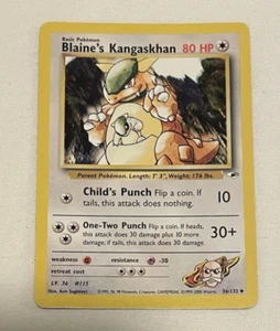 1x Blaine's Kangaskhan - 36/132 - Gym Heroes - Pokémon Card - LP - Picture 1 of 2