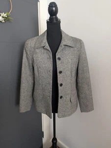 Vintage 90's Talbots Petites Gray Wool Blend Blazer Size 6P Made in Hong Kong - Picture 1 of 11