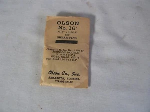 Vintage Outboard Engine Shear Pin Set Olson No. 16 (3/16" x 1-1/16") Johnson ++ - Bild 1 von 2