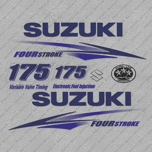 Suzuki 175HP Four Stroke Outboard Engine Decals Sticker Set reproduction White - Picture 1 of 2