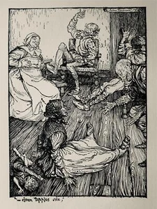 c1908 Original antiker Druck /17 aus EIN MITTSOMMERNACHTTRAUM von Arthur Rackham - Bild 1 von 3