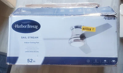 Harbor Breeze Sail Stream 52-in Brushed Nickel LED Flush Mount Ceiling, Cracked - Image 1 of 2