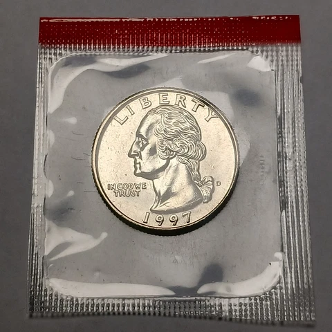 1x 1997-D Washington Quarter - Minted in Denver - Still in Mint Cello Cover