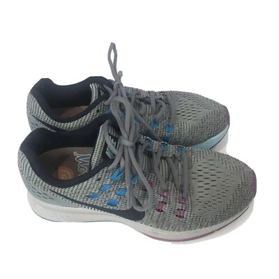 耐克 Zoom Structure 19 女式跑步鞋紫色蓝色灰色 7.5 M 运动鞋 — 第 1/4 张图片