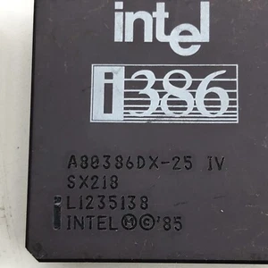 Intel 386DX-25Mhz Gold Ceramic PGA Processor Chip i386 80386 386DX 386 CPU SX218 - Picture 1 of 6