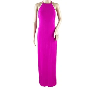 Ralph Lauren Women's Sleeveless Pink Halter Lined Long Dress Size 2 - Picture 1 of 4