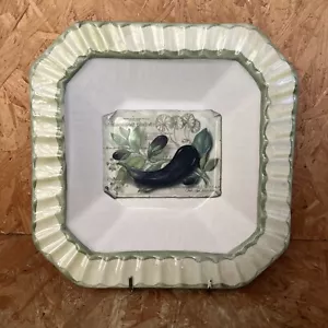 Plato para servir verduras cuadradas vintage Ceramica dos torres 24 cm berenjena - Imagen 1 de 7