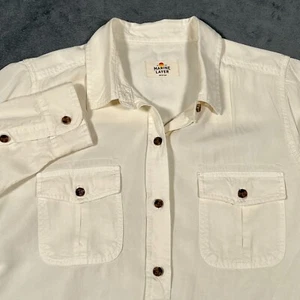 Camisa Capa Marina Para Hombres Mediana Marfil 100% Tencel Lyocell Resort Cóctel Elástica - Imagen 1 de 11