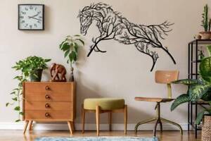 Tree Horse Metal Wall Decor for Home and Outside - Wall-Mounted Wall Art Decor