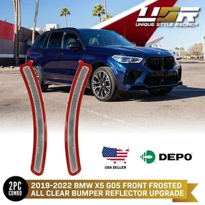Euro CLEAR Lens Front Bumper Reflector Light Pair For 2019-2025 BMW G05 X5 - Picture 1 of 12