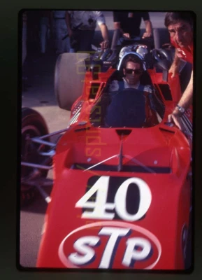 Mario Andretti #40 - 1970 Inaugural USAC California 500 @ OMS - Vtg Race Slide - Image 1 of 3