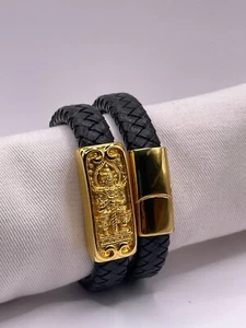 Pulsera gigante Wessuwan pulsera de cuero talismán Buda tailandés amuleto joyería - Imagen 1 de 2