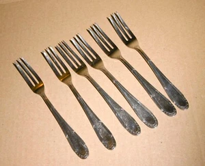 alt: WMF 90er Silberauflage 200 Kreuzband 6 Kuchengabeln  - anschauen - Bild 1 von 2