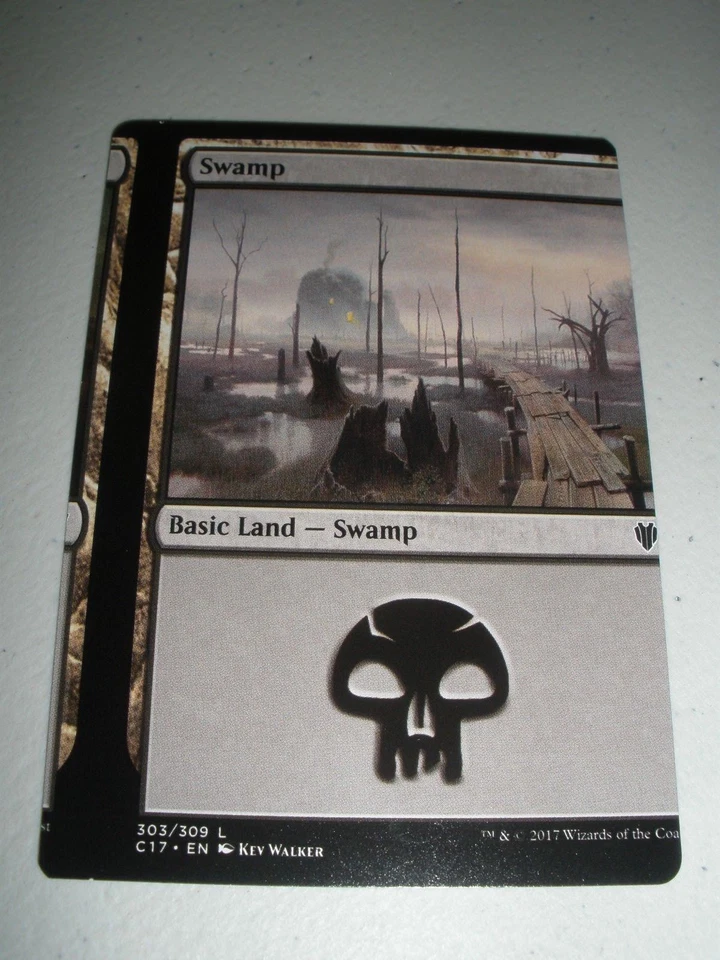 MTG Magic Commander Miscut Misprint Swamp / Swamp #303 x1 NM - Image 1 of 1