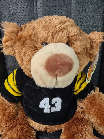 Goffa Stuffed Plush Brown Teddy Bear Pittsburgh Steelers Colors Polamalu #43 Cover