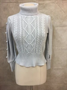 BCBGMaxazria Women’s Long Sleeve Gray Turtleneck Sweater Size M - Picture 1 of 6