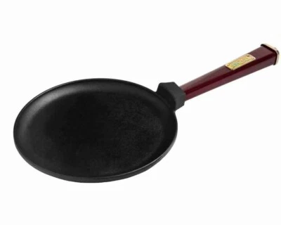 9.5" Brizoll Cast Iron Crepe Pan Cast Iron Pancake Skillet Removable Handle