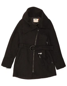 KHUJO Womens Overcoat UK 18 XL Black Polyester AR01 - Picture 1 of 3