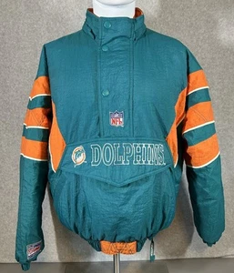 Miami Dolphins Starter ProLine Puffer Jacket NFL Jacket anni 90 taglia S s s scatto 1/2 zip - Foto 1 di 24