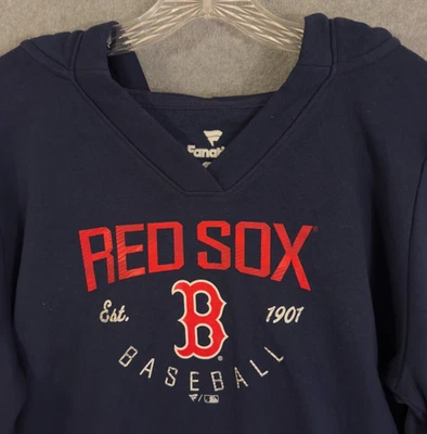 NUEVO Fanatics Boston Red Sox Sudadera con Capucha Mujer Grande Polar Azul Cuello en V Sudadera Foto 1 de 4