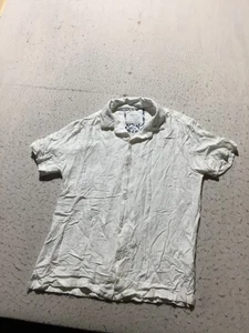 Cactus Man Ricky Button Shirt Mens S Small White Viscose Textured Short Sleeve - Picture 1 of 9