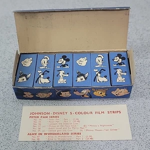 Vintage 1940s 6 JOHNSON-DISNEY Lantern Film Strips Series 51 VGC 40 To 45 - Picture 1 of 11