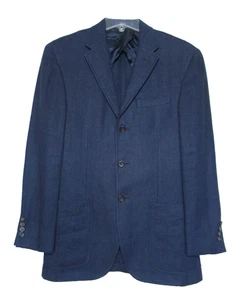 Polo Ralph Lauren Flax Linen Blazer 38R Men Sport Coat Suit Jacket Dark Blue - Picture 1 of 9