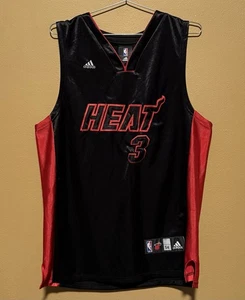 Adidas Authentic NBA Miami Heat Dwyane Wade #3 Satin Jersey - Mens Size XL - Picture 1 of 3
